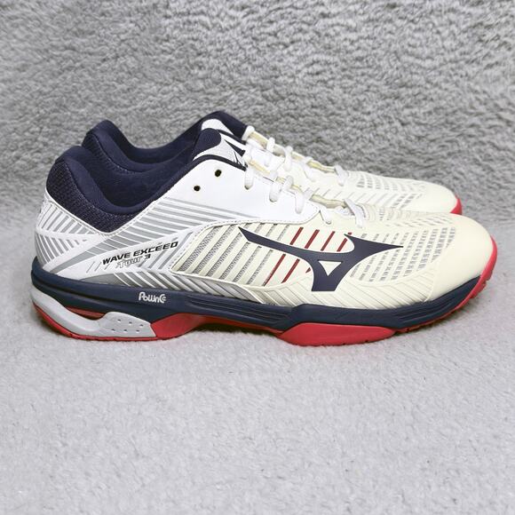 Mizuno Wave Exceed Tour 3 AC Mens Size 11.5 Tennis Pickleball Shoes White Navy - Picture 1 of 9